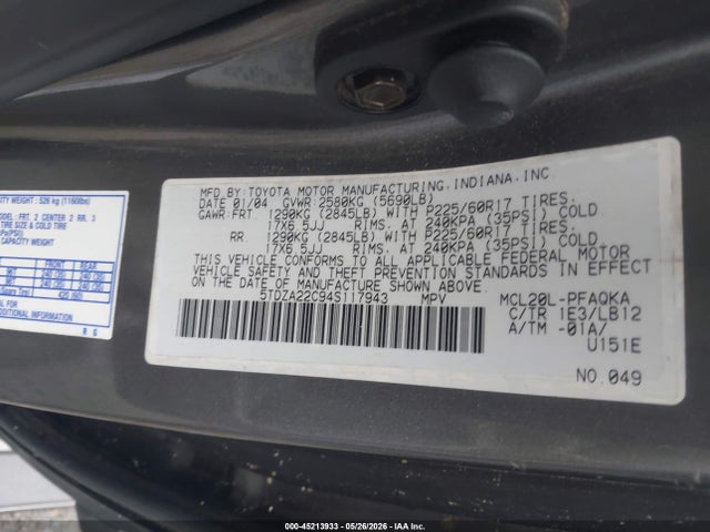 Toyota Sienna Xle Limited