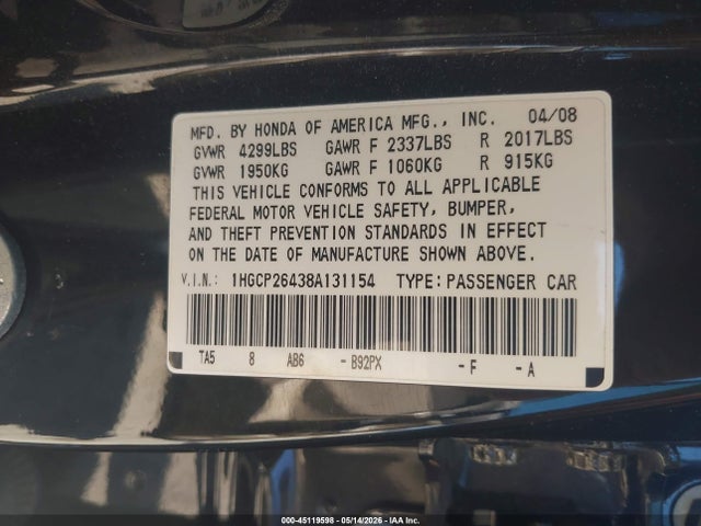 Honda Accord 2.4 Lx-p