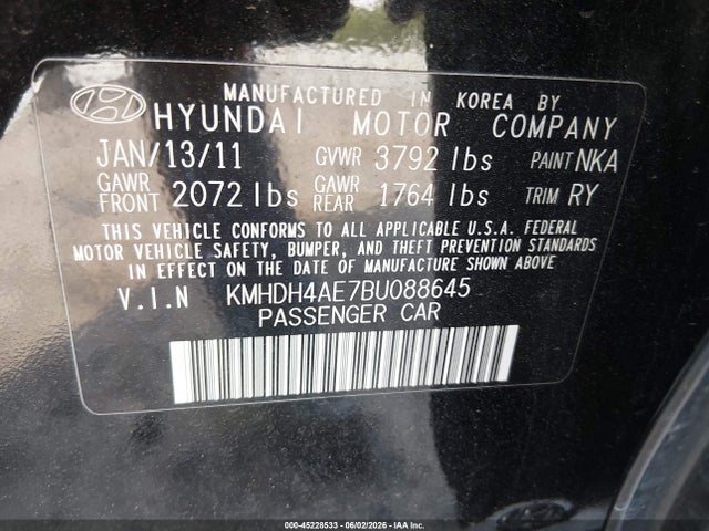 Hyundai ELANTRA Limited (ulsan Plant)