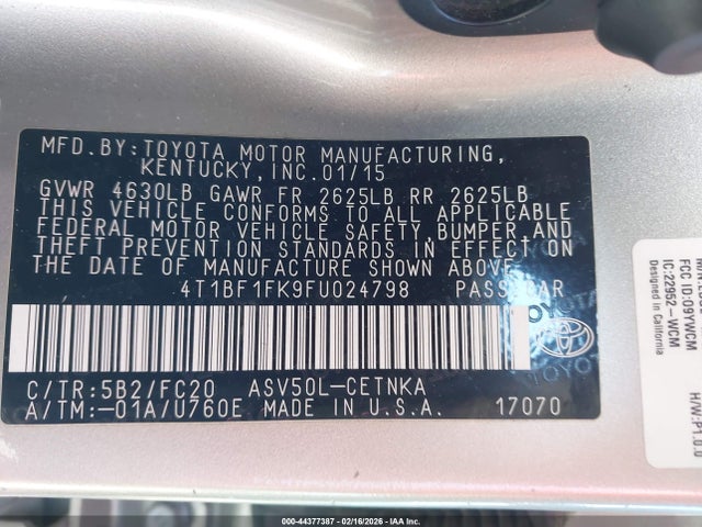 Toyota Camry Le