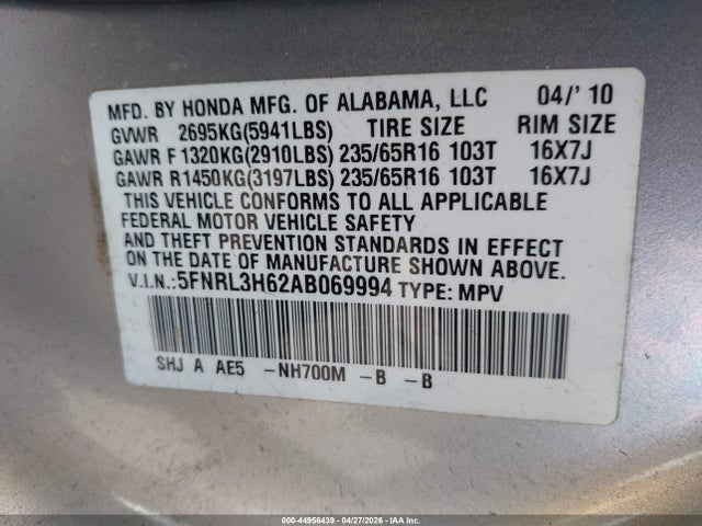 Honda Odyssey Ex-l