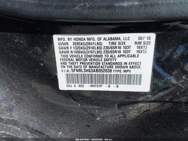 Honda Odyssey Ex-l