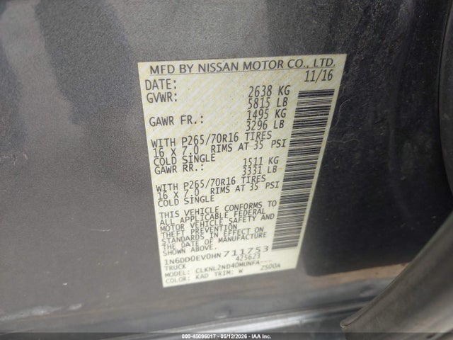 Nissan Frontier Sv