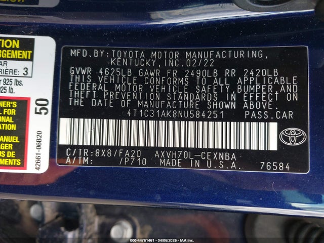 Toyota Camry Le Hybrid