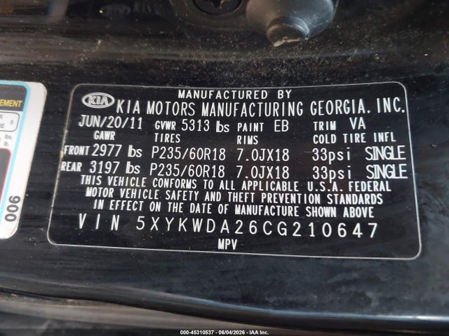 Kia Sorento Sx V6