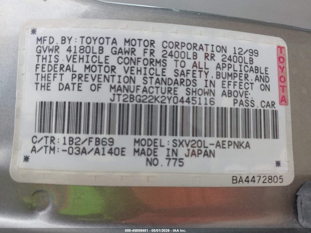 Toyota Camry Le