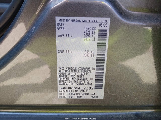 Nissan Altima Sv Fwd