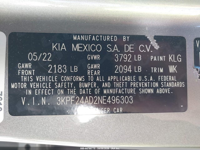 Kia Forte Lxs