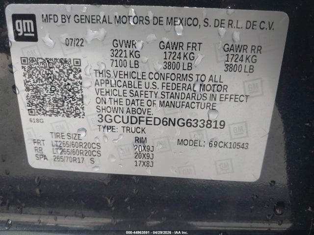 Chevrolet Silverado 1500 4wd  Short Bed Lt Trail Boss