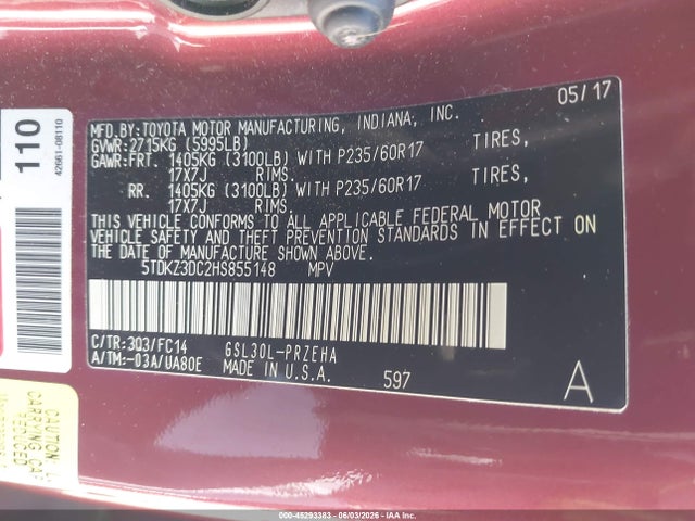 Toyota Sienna Le 8 Passenger