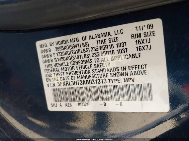 Honda Odyssey Ex-l