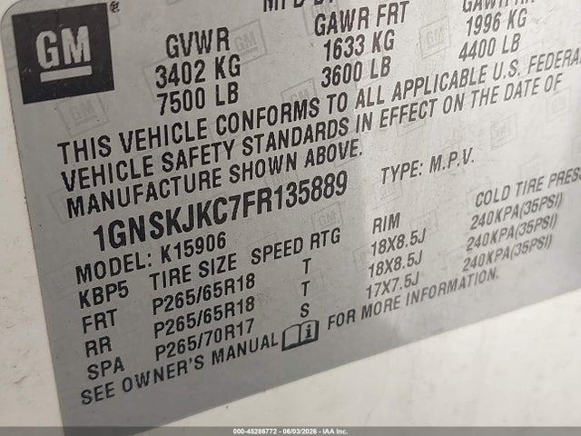 Chevrolet Suburban 1500 Lt