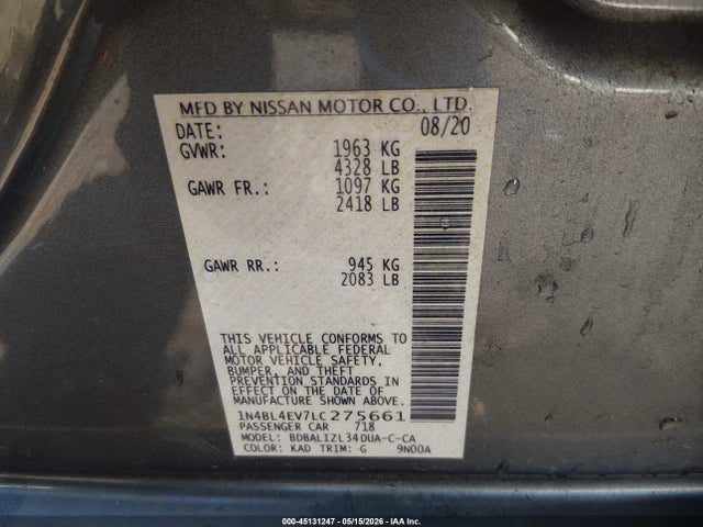 Nissan Altima Sl Fwd