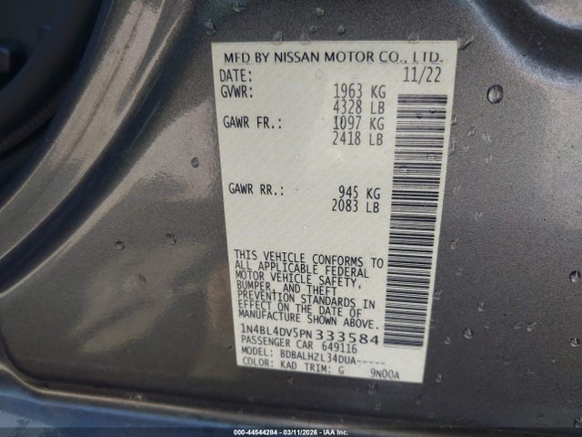 Nissan Altima Sv Fwd