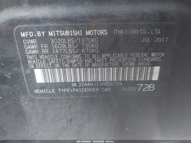 Mitsubishi Mirage Se