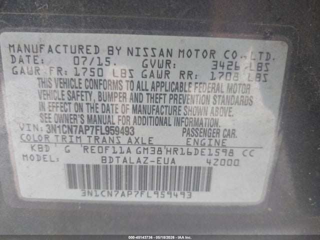 Nissan Versa 1.6 S+
