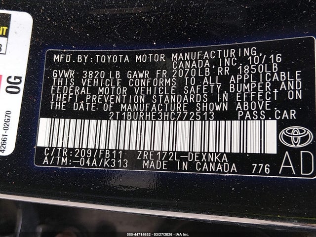 Toyota Corolla Le