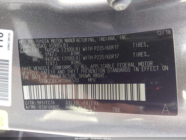 Toyota Sienna Le 8 Passenger