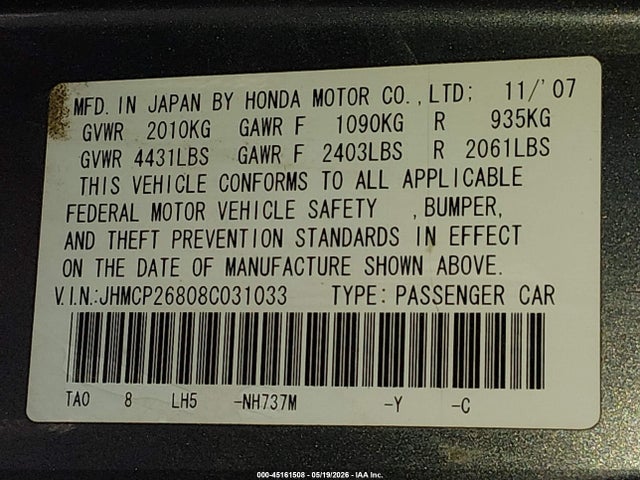 Honda Accord 2.4 Ex-l