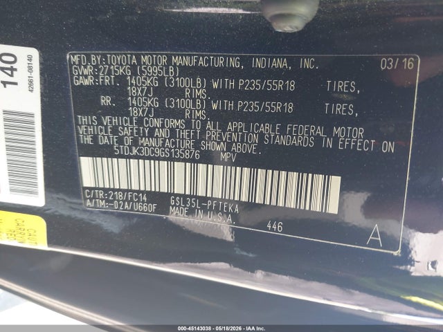 Toyota Sienna Le 7 Passenger