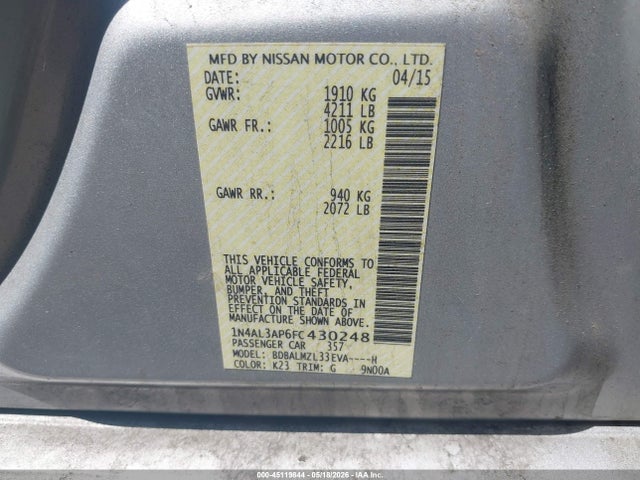Nissan Altima 2.5 Sv