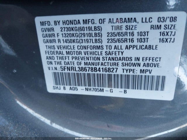 Honda Odyssey Ex-l