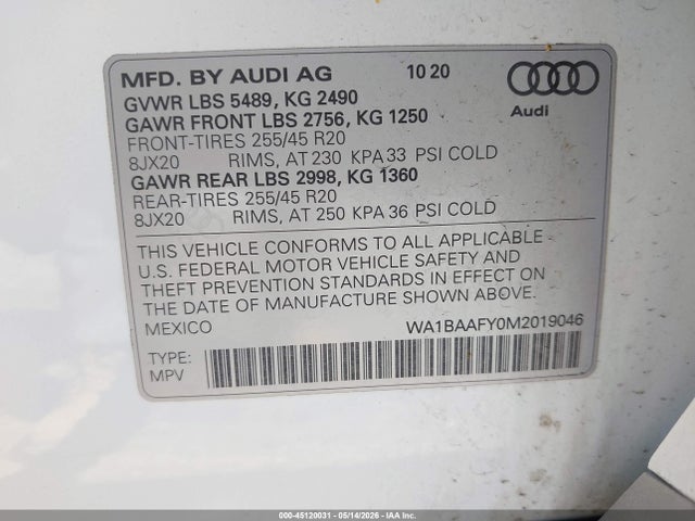 Audi Q5 Premium Plus 45 Tfsi Quattro S Tronic