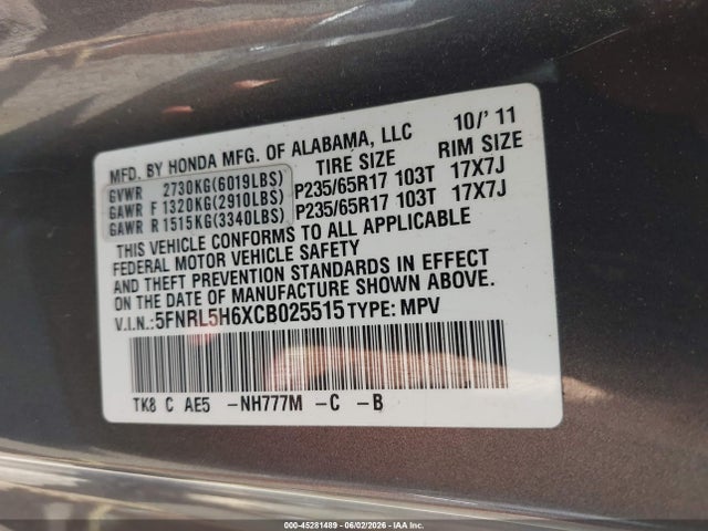 Honda Odyssey Ex-l