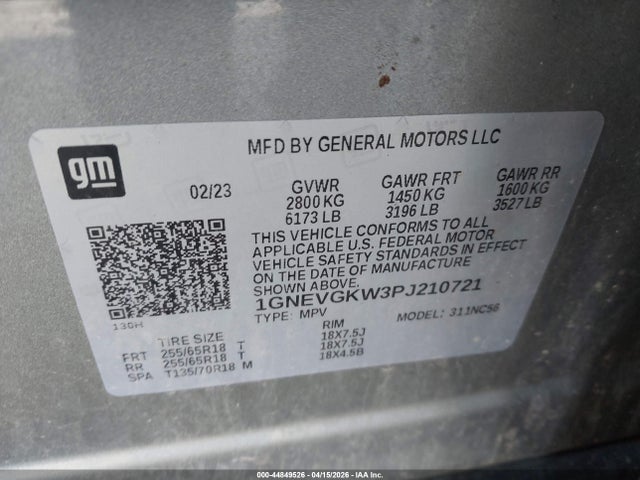 Chevrolet Traverse Awd Lt Cloth
