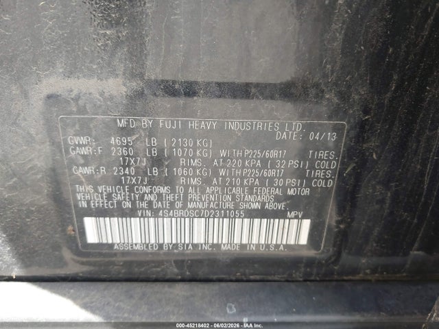 Subaru Outback 3.6r Limited