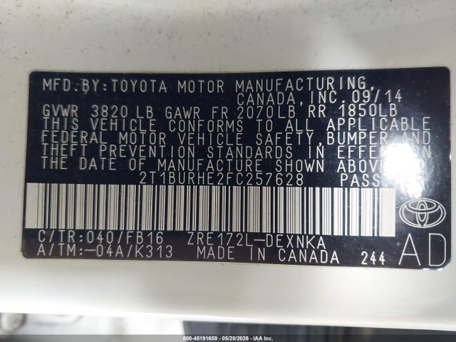 Toyota Corolla Le Plus