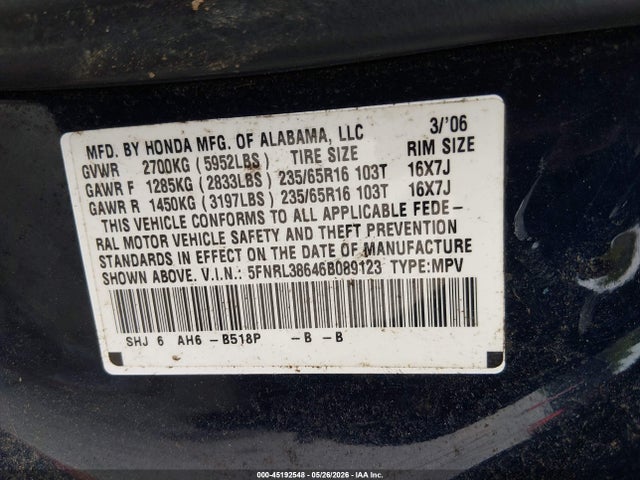 Honda Odyssey Ex-l