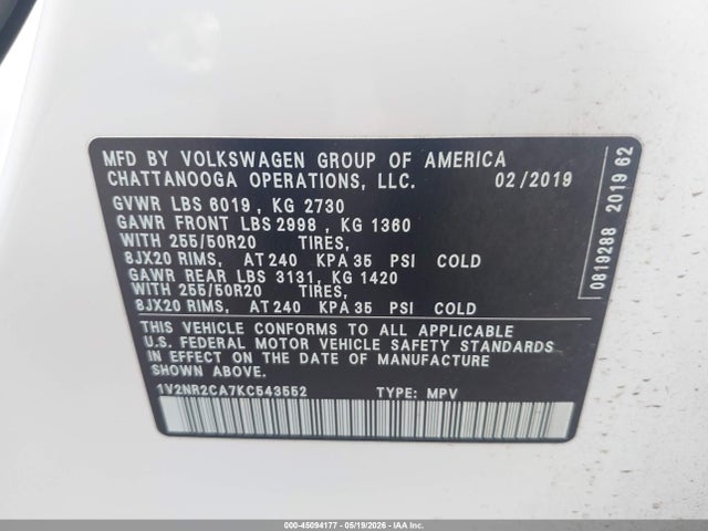 Volkswagen Atlas 3.6l V6 Sel Premium