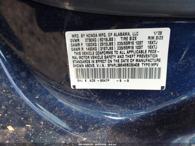 Honda Odyssey Ex-l