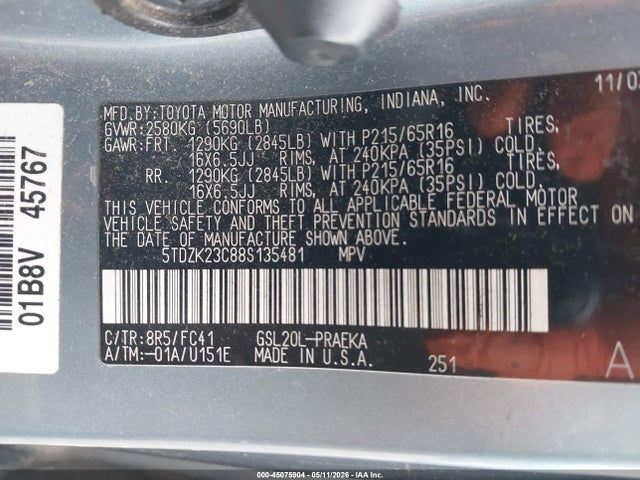 Toyota Sienna Le