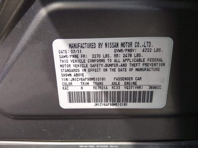 INFINITI G37 Journey