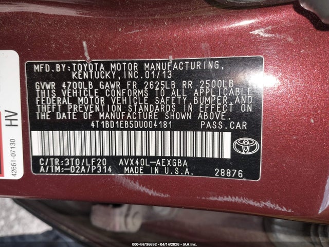 Toyota Avalon Hybrid Xle Premium