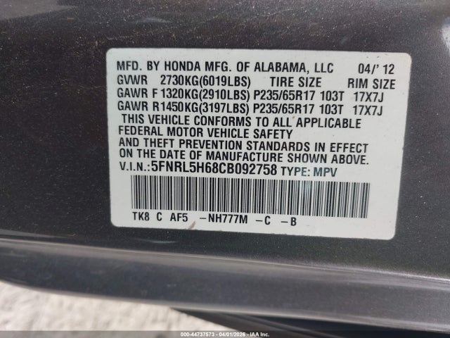 Honda Odyssey Ex-l