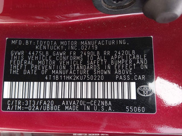 Toyota Camry Le