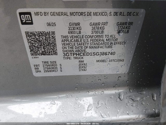 GMC Sierra 1500 2wd  Short Box Elevation