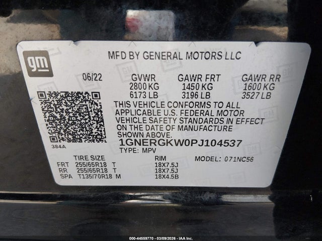 Chevrolet Traverse Fwd Lt Cloth