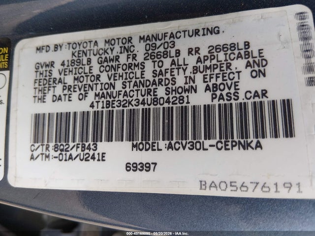 Toyota Camry Le