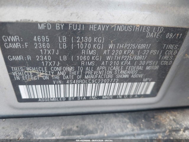Subaru Outback 3.6r Limited