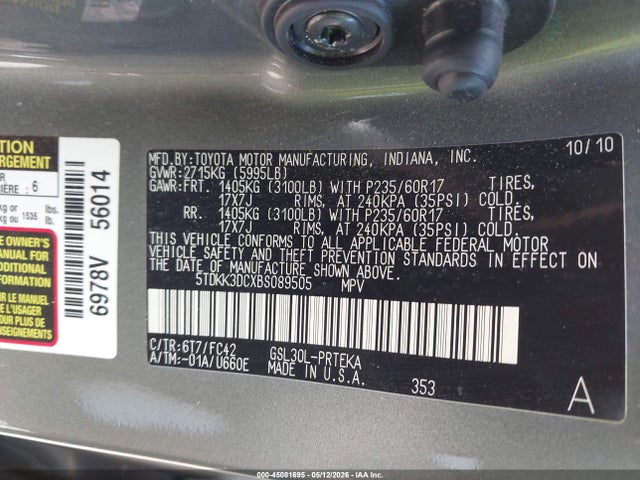 Toyota Sienna Le V6