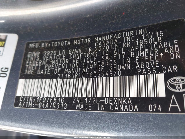 Toyota Corolla Le