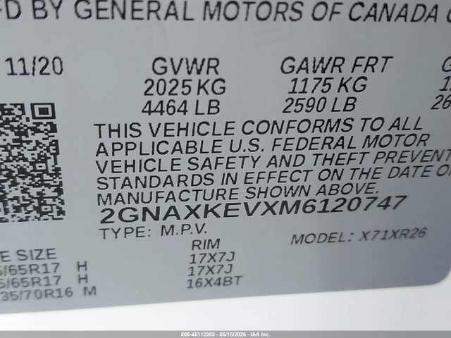Chevrolet Equinox Fwd Lt