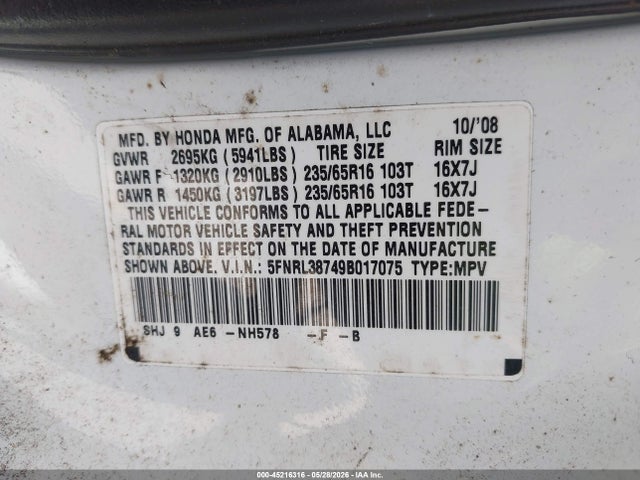 Honda Odyssey Ex-l
