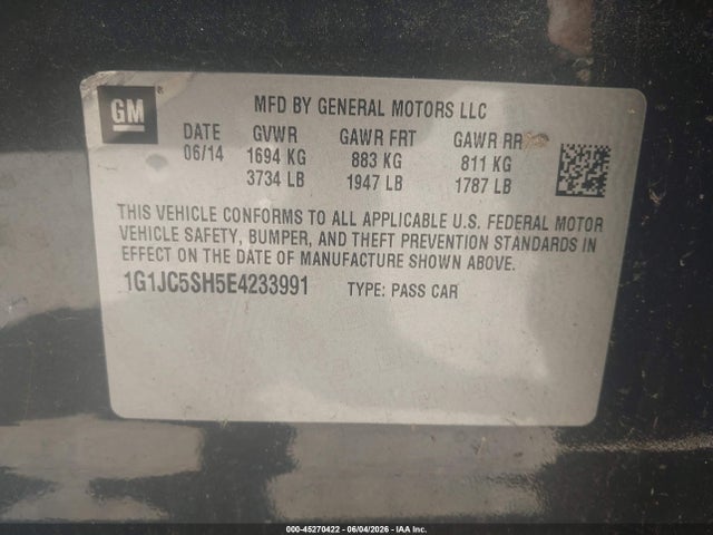 Chevrolet Sonic Lt Auto