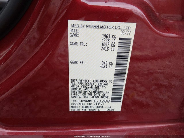 Nissan Altima Sv Fwd