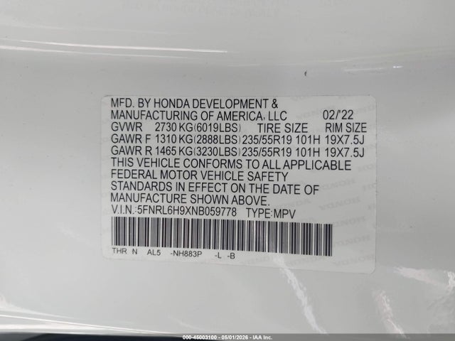 Honda Odyssey Elite